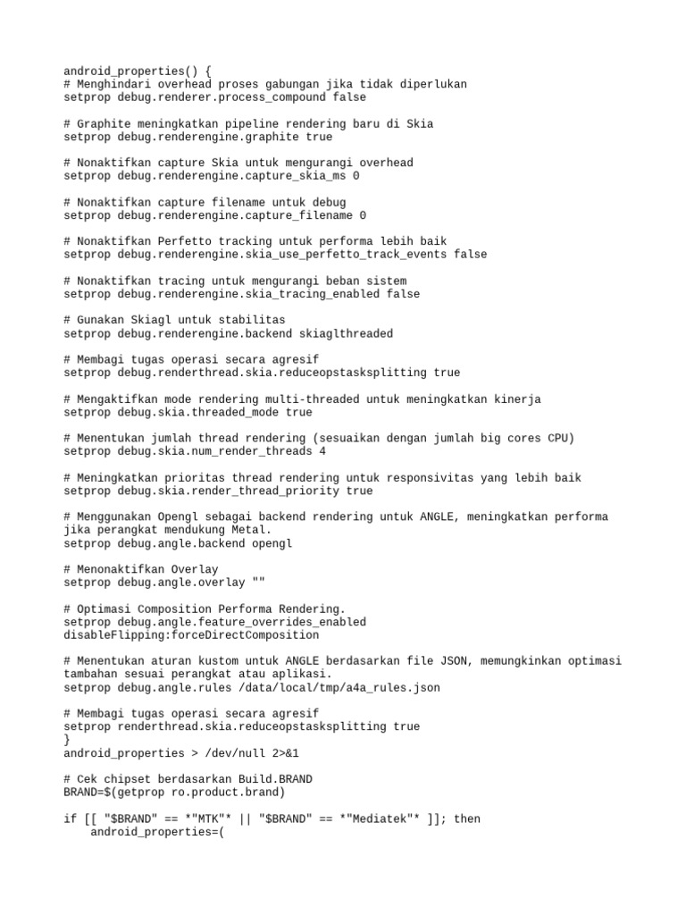 Android Performance Optimization Settings | PDF