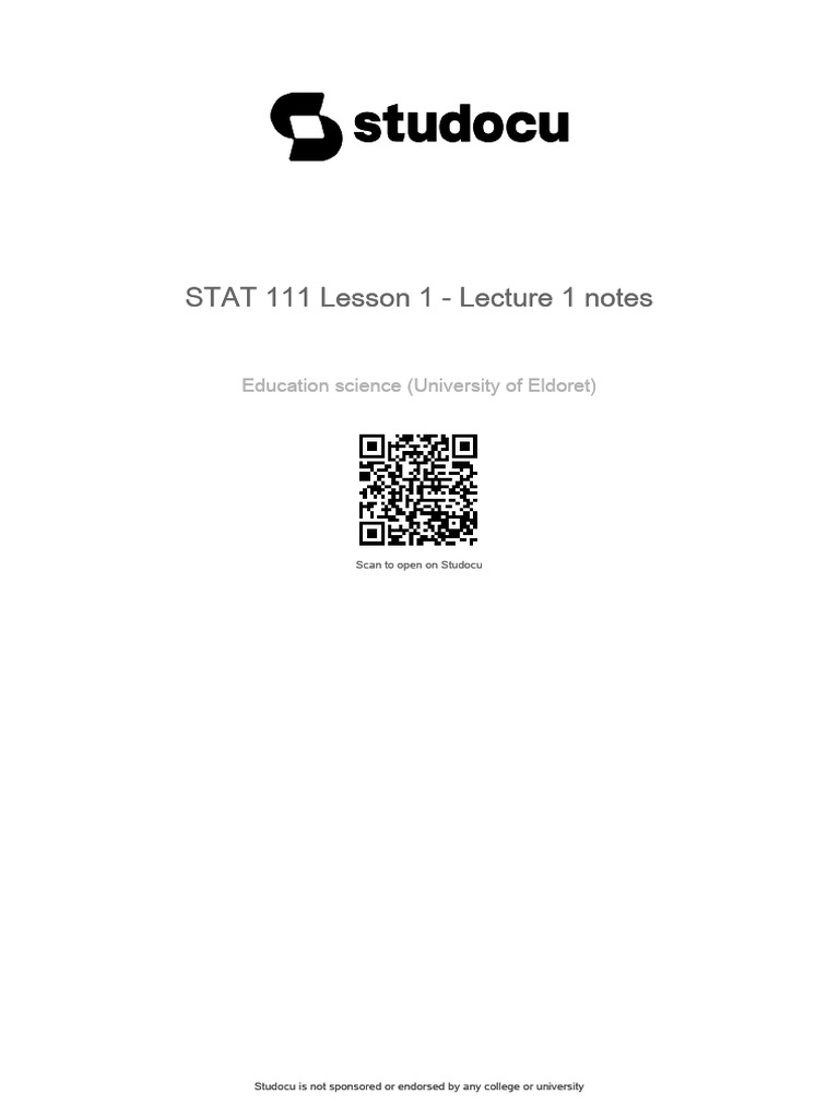 STAT 111: Probability and Statistics Notes | PDF | Stratified Sampling ...