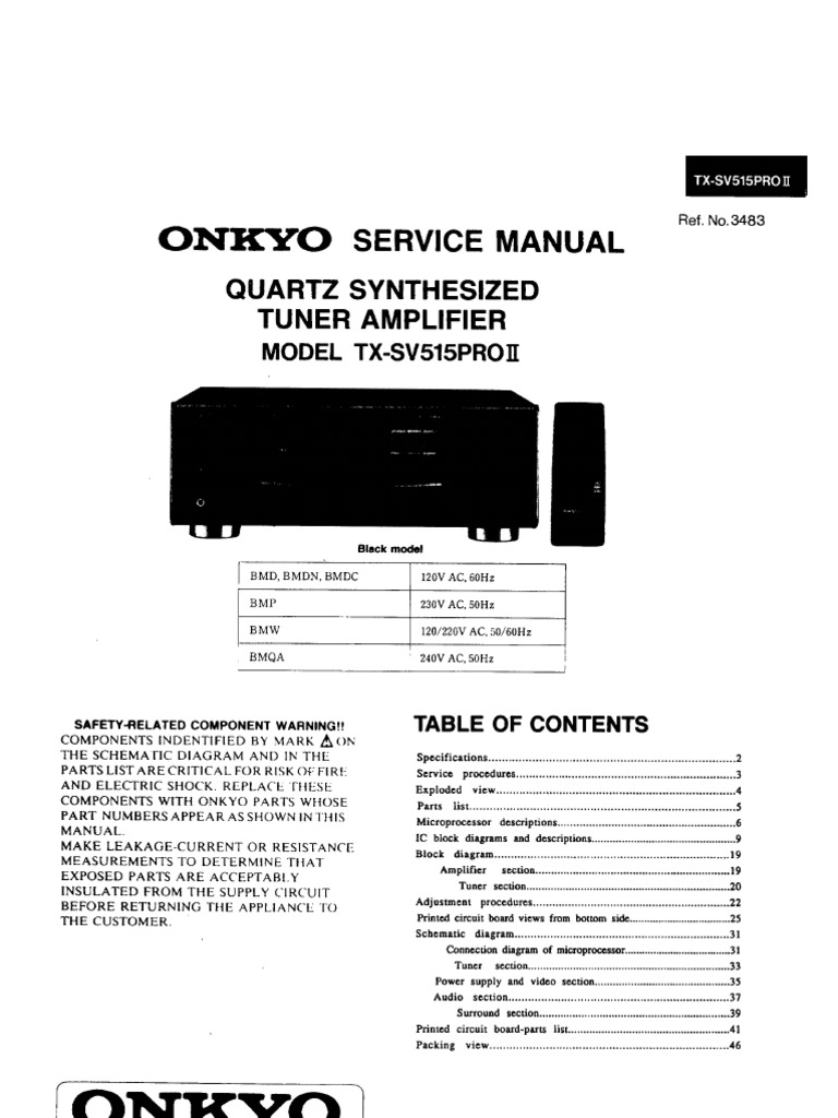 Onkyo - TXSV515PRO Service Manual