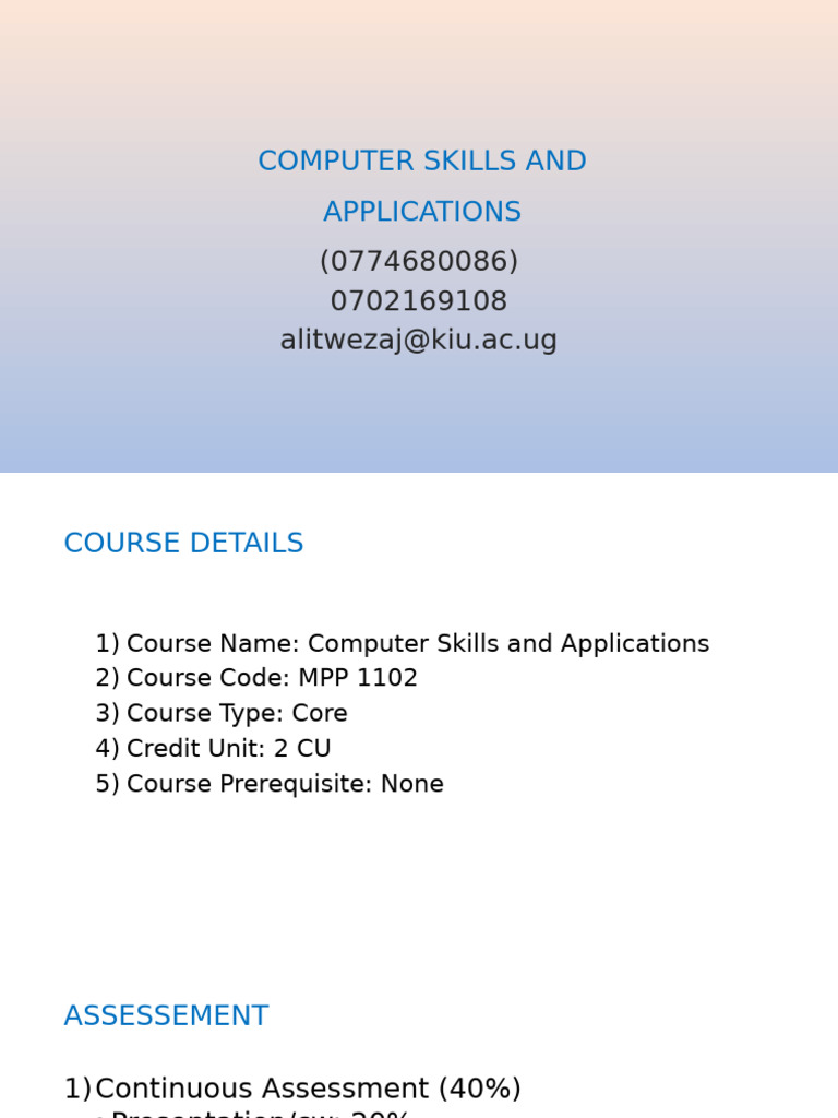 Computer Skills and Applications Notes 2024 | PDF | Computer Data ...