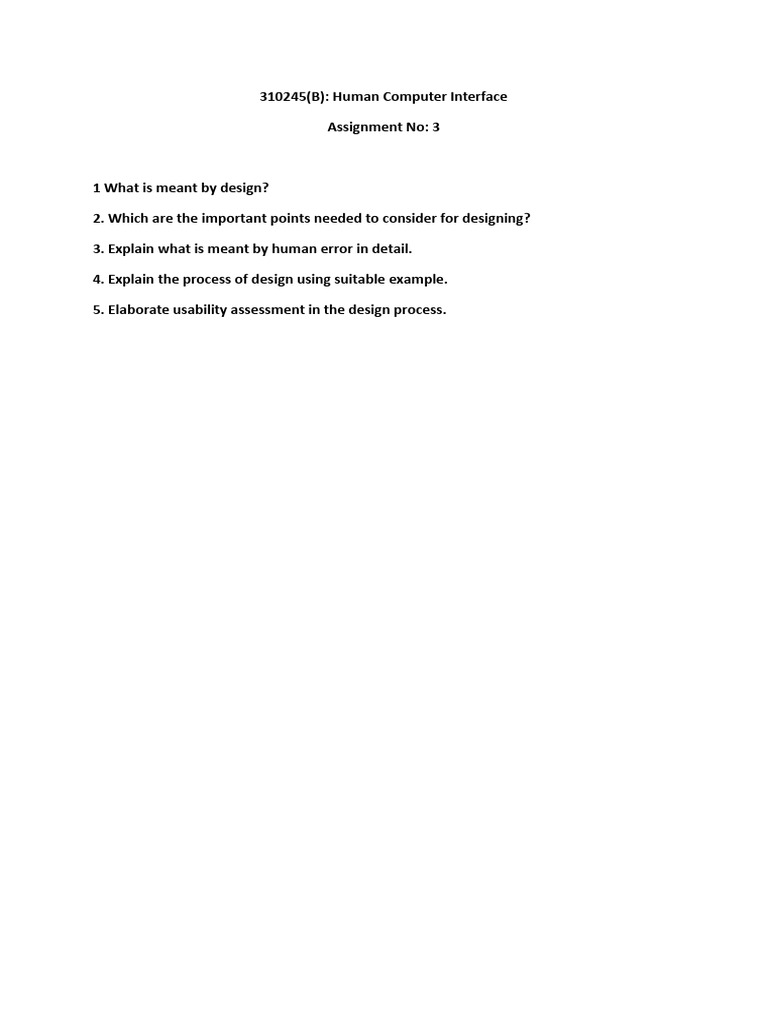 HCI Assignment No. 3 and 4 | PDF