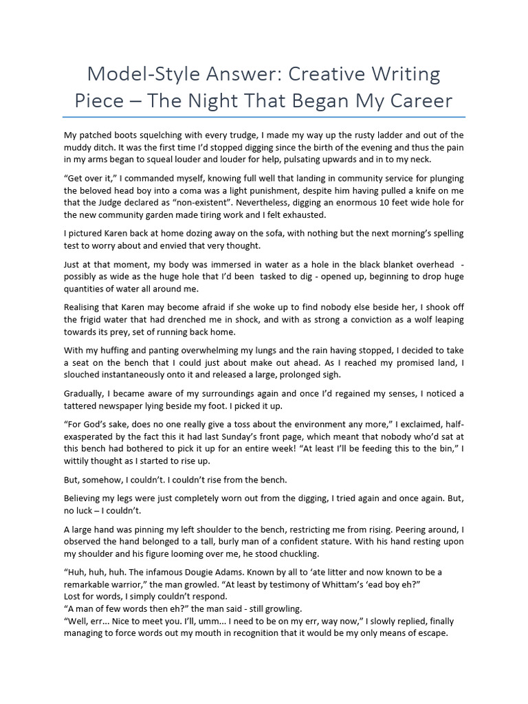 The Night That Began My Career | PDF