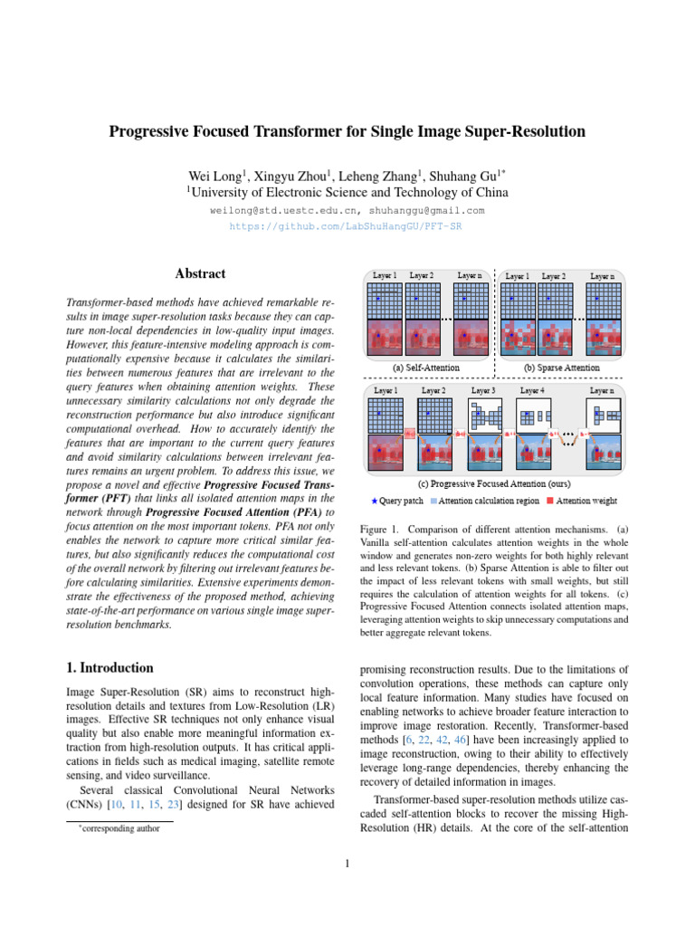 Progressive Focused Transformer for SR | PDF | Computing | Applied ...