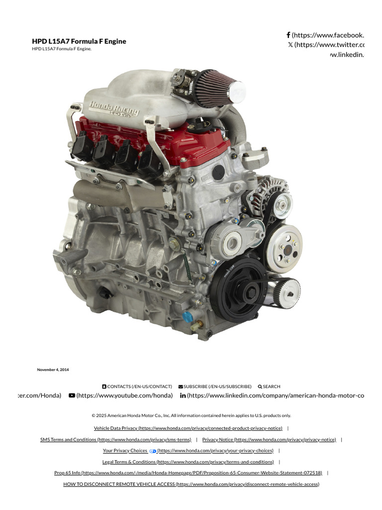 HPD L15A7 Formula F Engine Overview | PDF