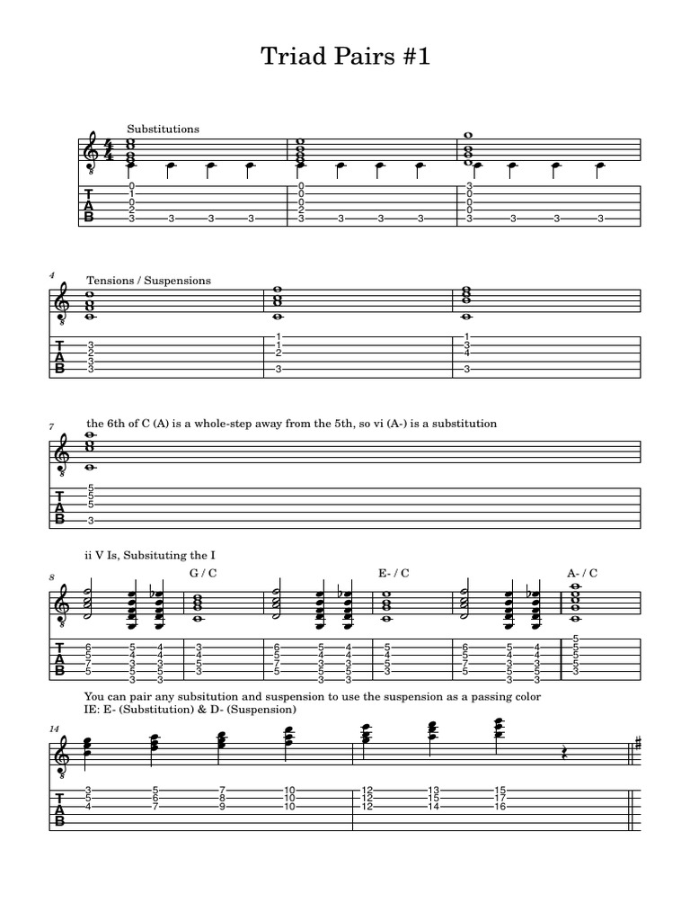 Triad Pairs #1 | PDF | Elements Of Music | Music Theory