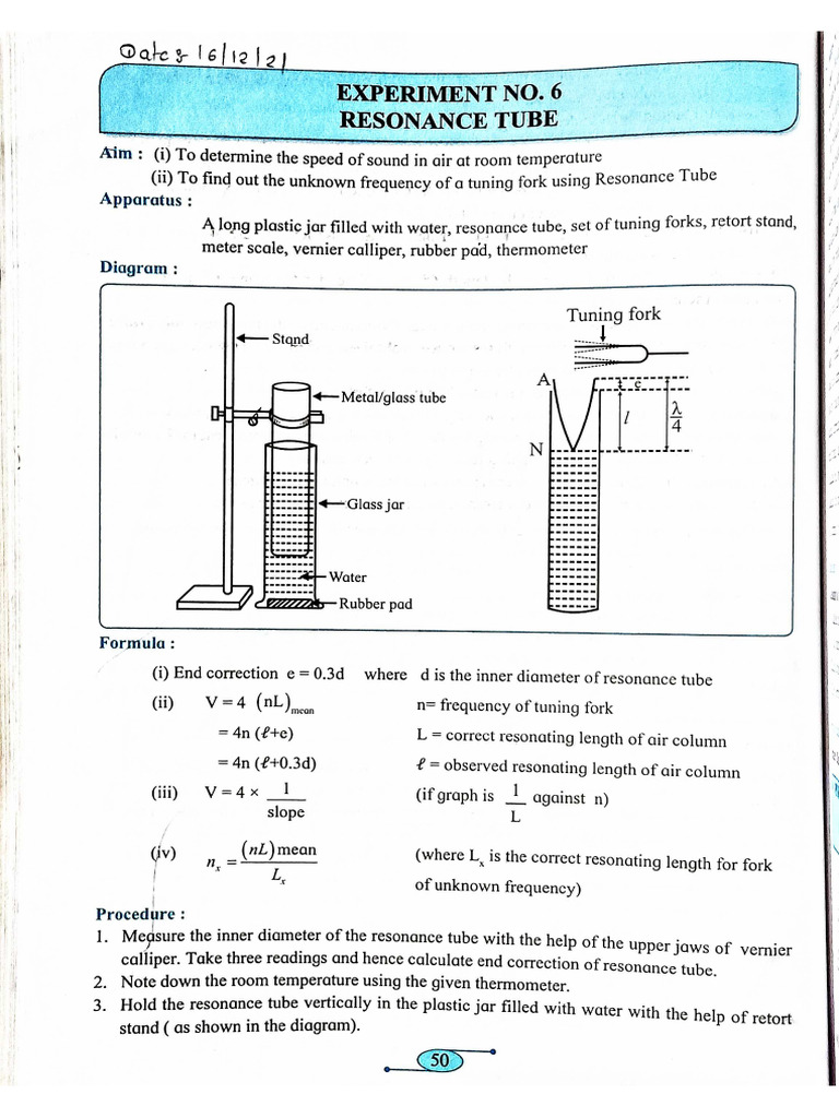 Resonance Tube Solutions | PDF