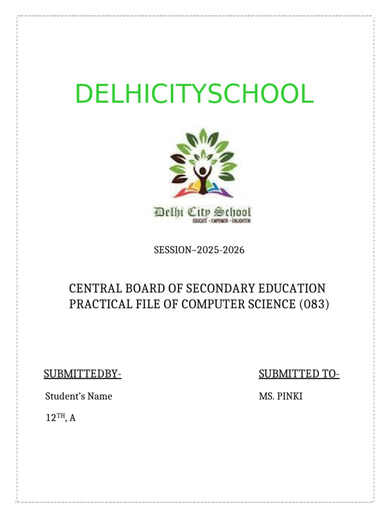 CBSE Class 12 Computer Science Practical File | PDF | Letter Case ...