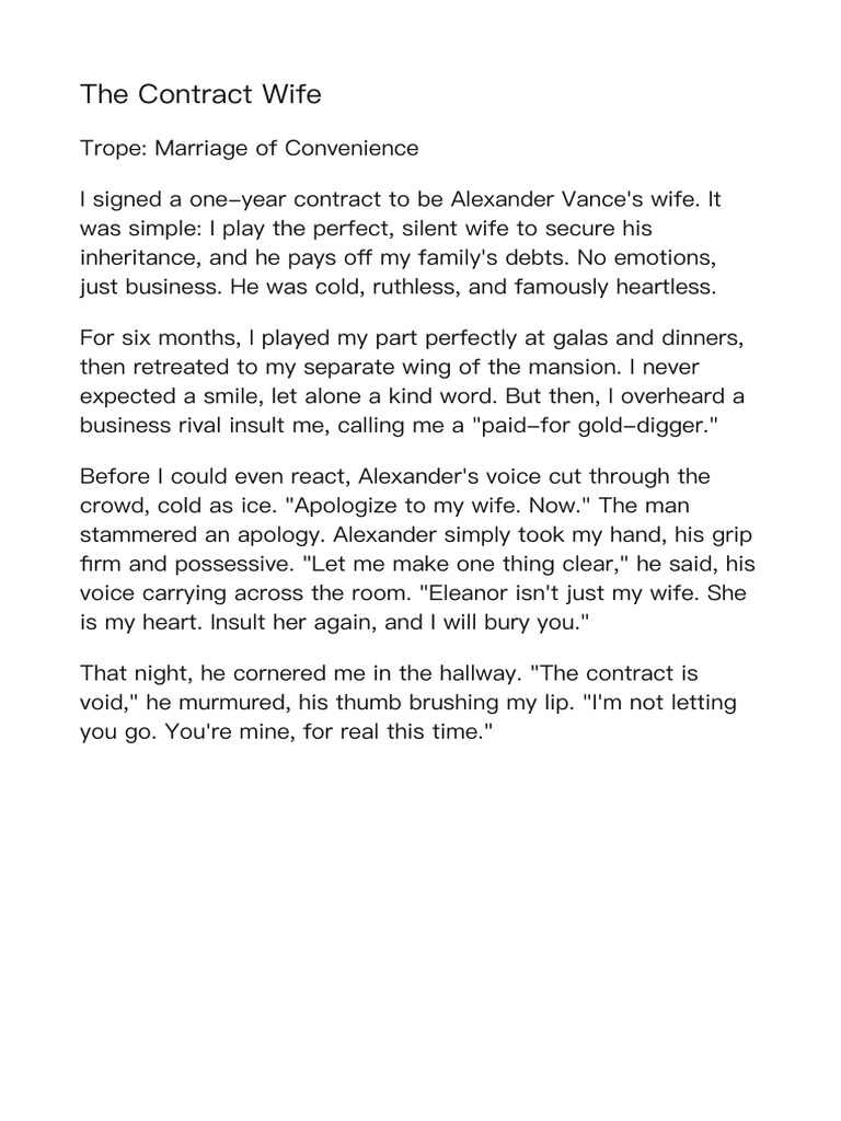 Contract Wife: From Business to Love | PDF