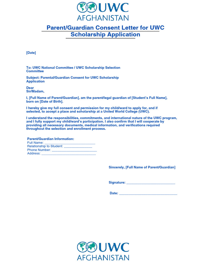 UWC Parent/Guardian Consent Form | PDF