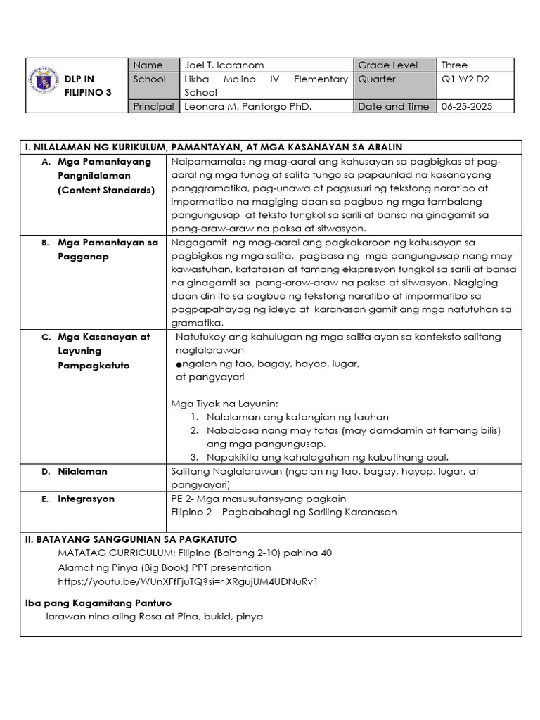 Fil 3 Q1W2D2 | PDF