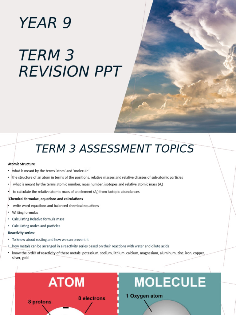 Year 9 Term 3 Science Revision Guide | PDF