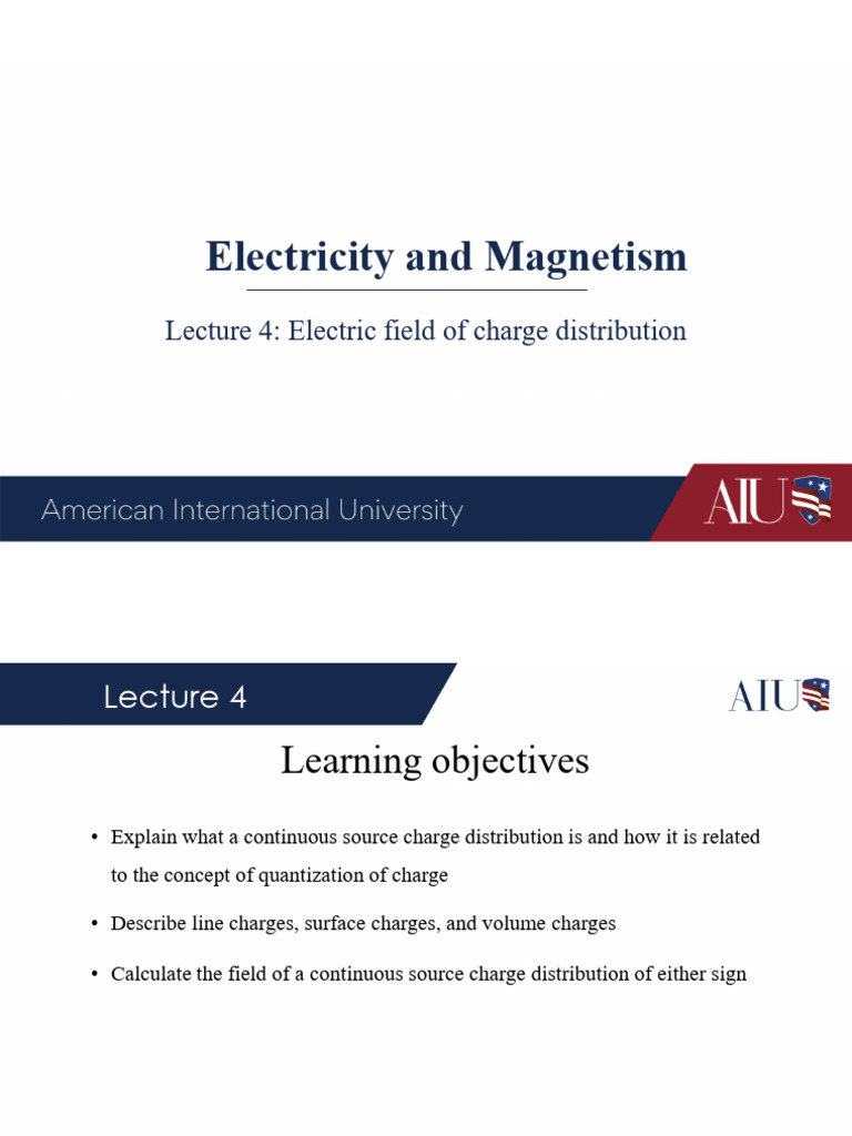 Lecture+4 Electric+Field+of+Charge+Distribution+ (SP25+N) | PDF ...