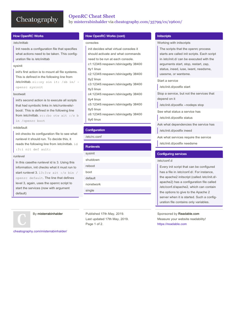 OpenRC Configuration and Management Guide | PDF | Software Engineering ...