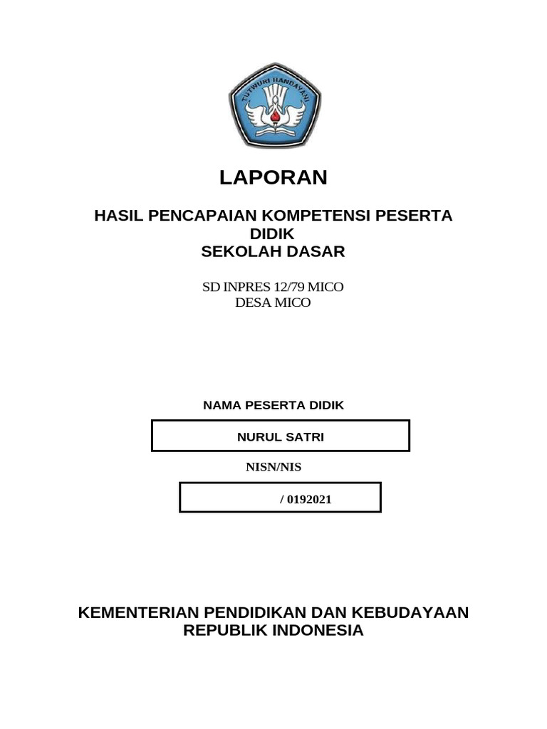 Contoh Sampul Rapor | PDF