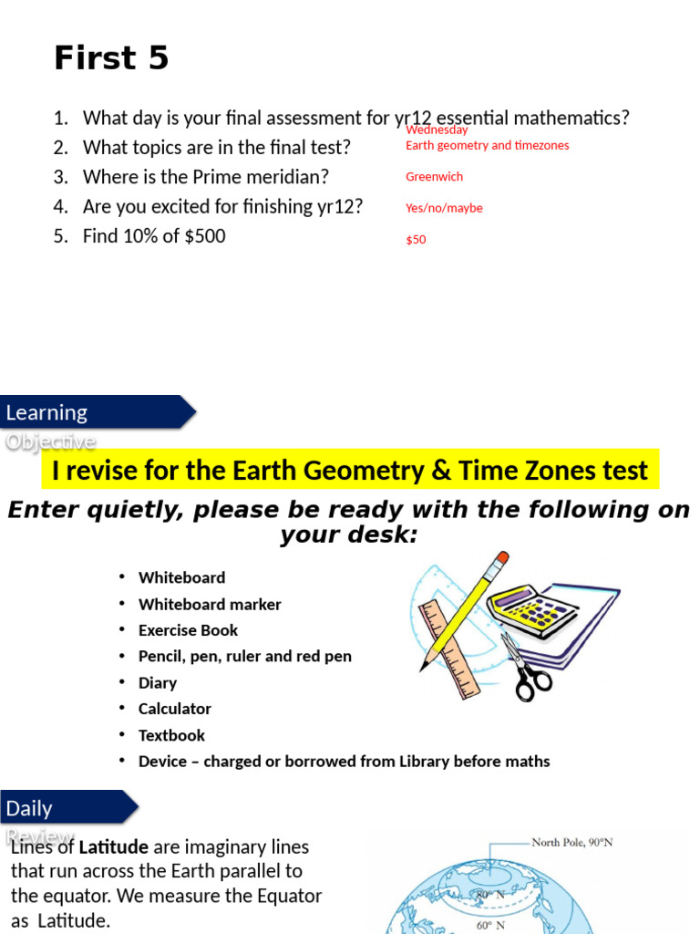 7.6 - Earth Geometry & Time Zones Revision | PDF | Greenwich Mean Time ...