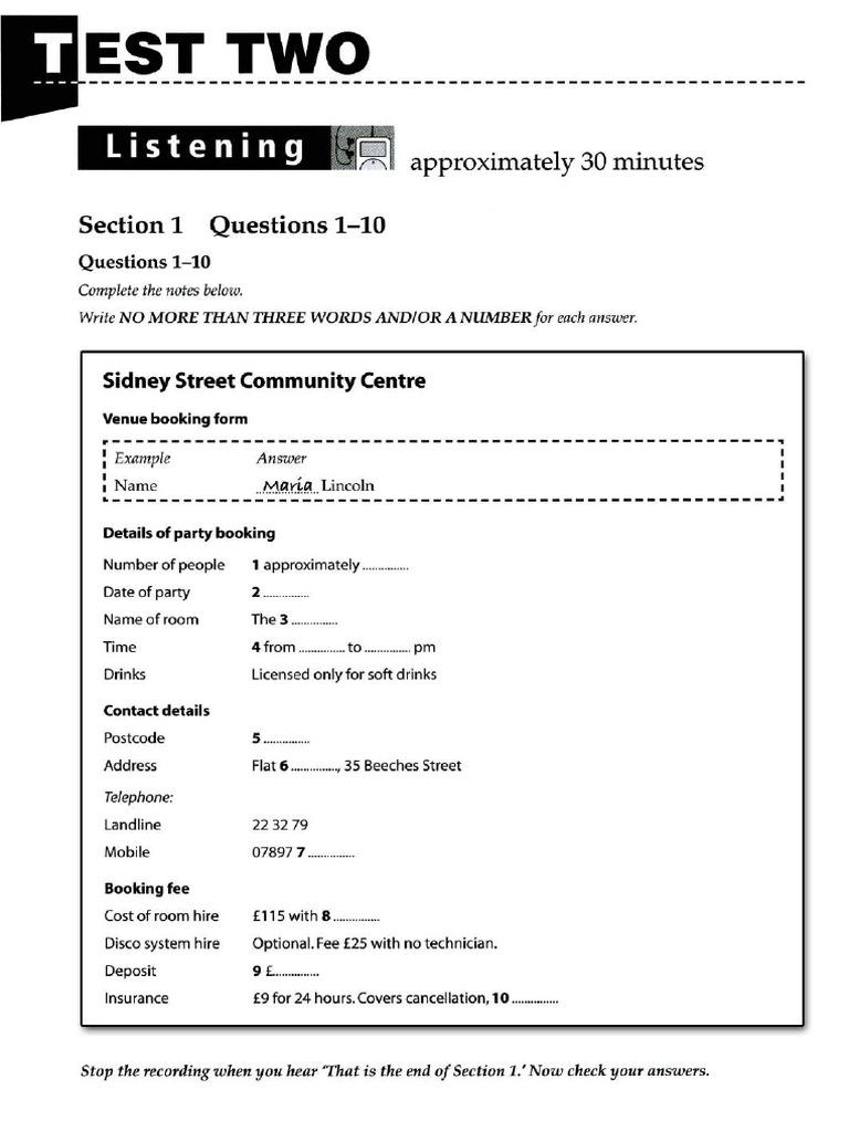 IELTS Test Builder 2 Listening Audio | PDF
