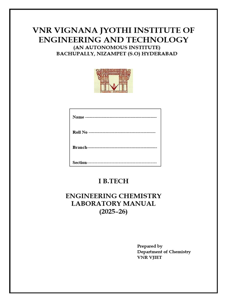 EC Lab Manual (R25) - 2025-26 | PDF | Titration | Chemistry