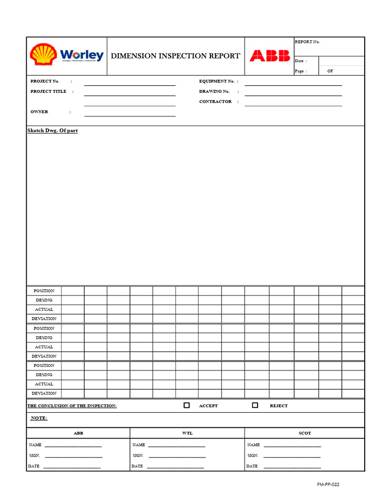 Dimension Inspection Report Summary | PDF