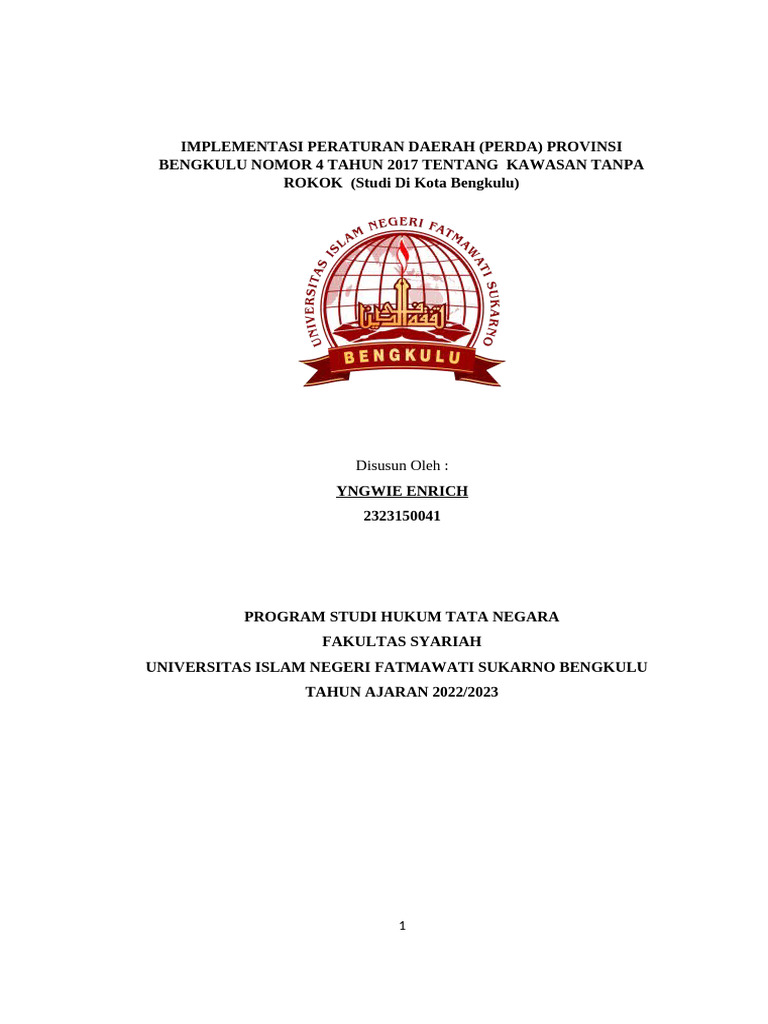 Implementasi Perda KTR Bengkulu 2017 | PDF