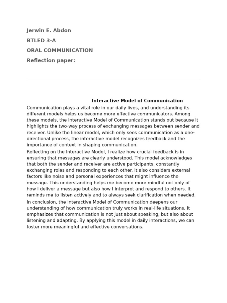 Reflection Paper | PDF