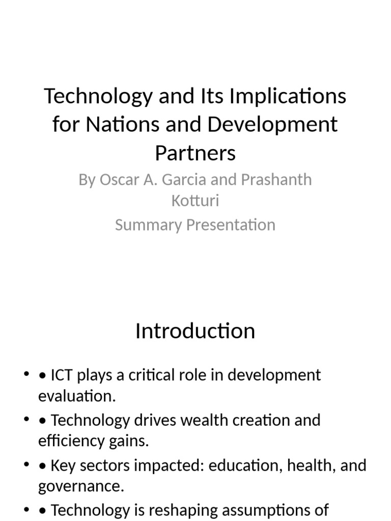 Technology Implications Development | PDF