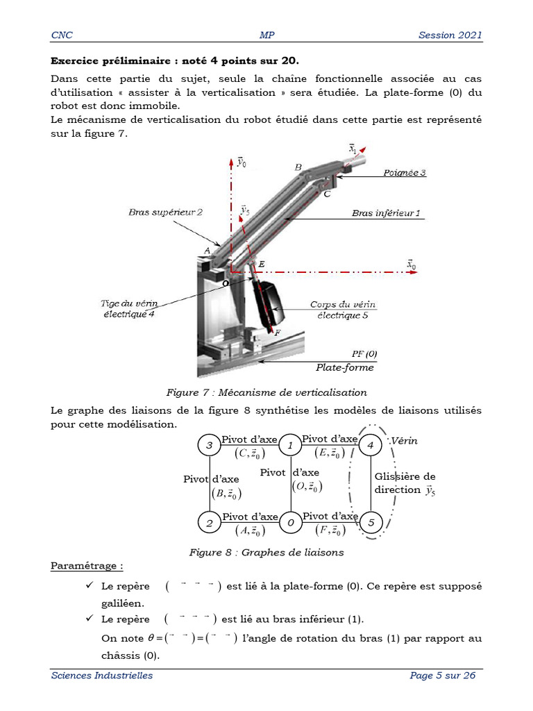 Mécanisme de verticalisation robotique | PDF | Cinématique | Mouvement ...