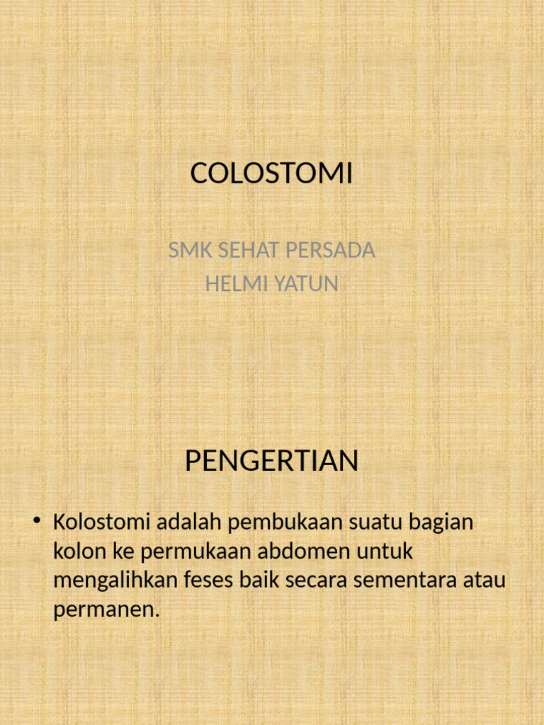 COLOSTOMI | PDF