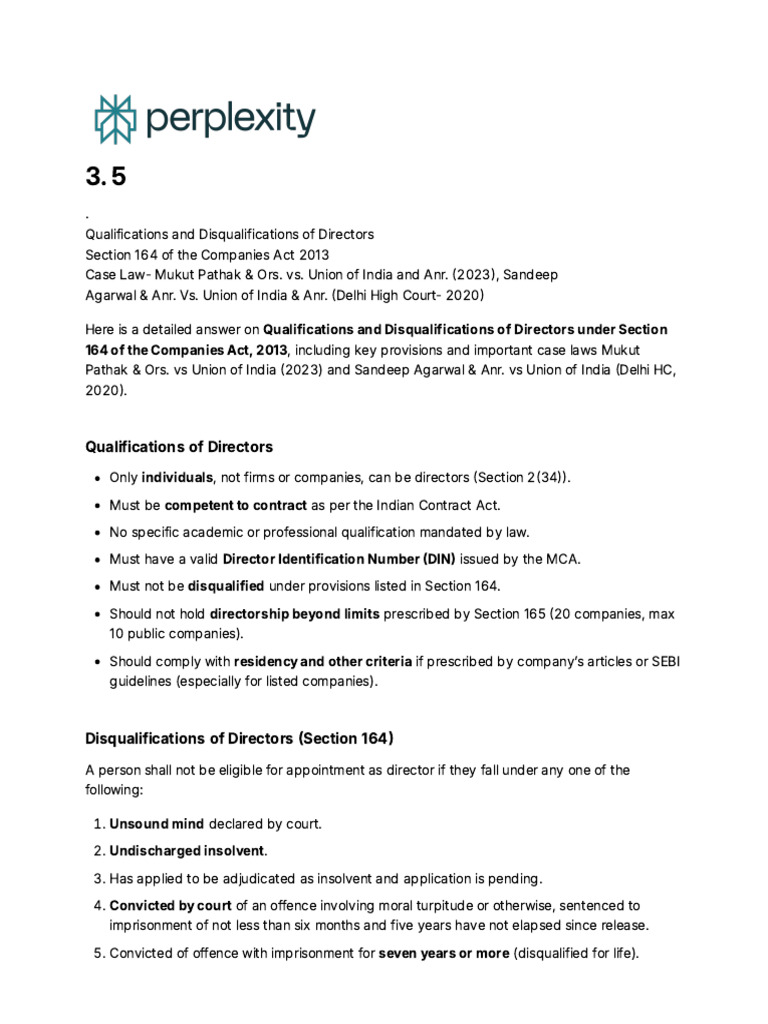 Director Qualifications & Disqualifications | PDF | Justice | Crime ...
