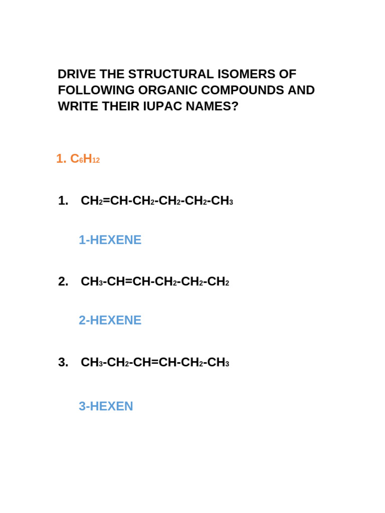 Structural Isomers and IUPAC Names Guide | PDF | Ether | Organic Chemistry
