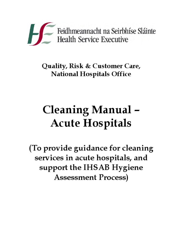 HSE National Cleaning Standards Manual Housekeeping Hygiene