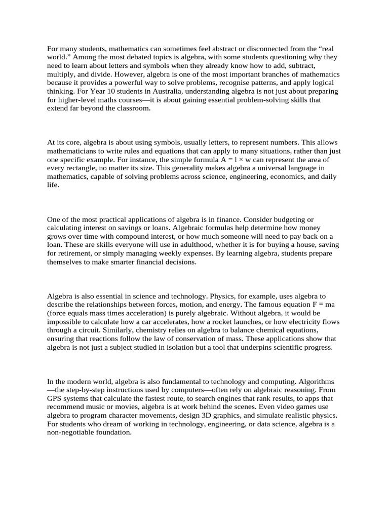 The Importance of Mathematics in Daily Life (An Explanation From A Year ...