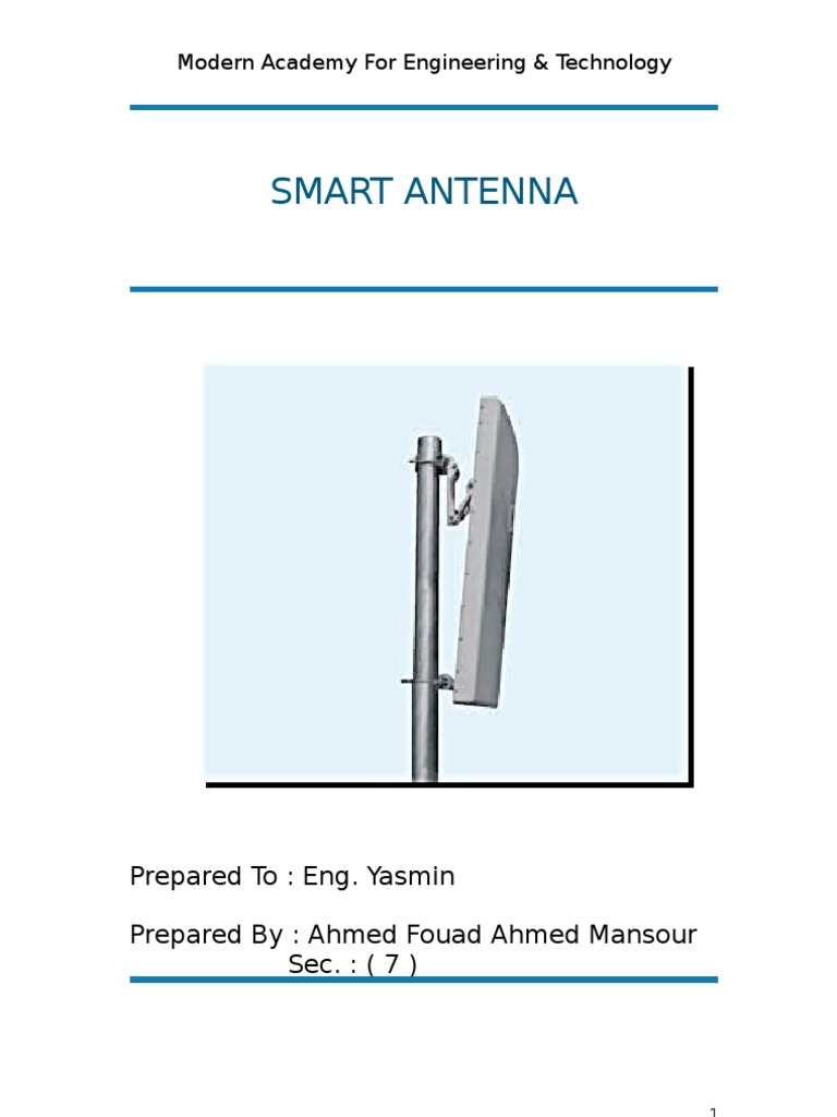 Understanding Smart Antennas in Tech | PDF | Antenna (Radio) | Digital ...