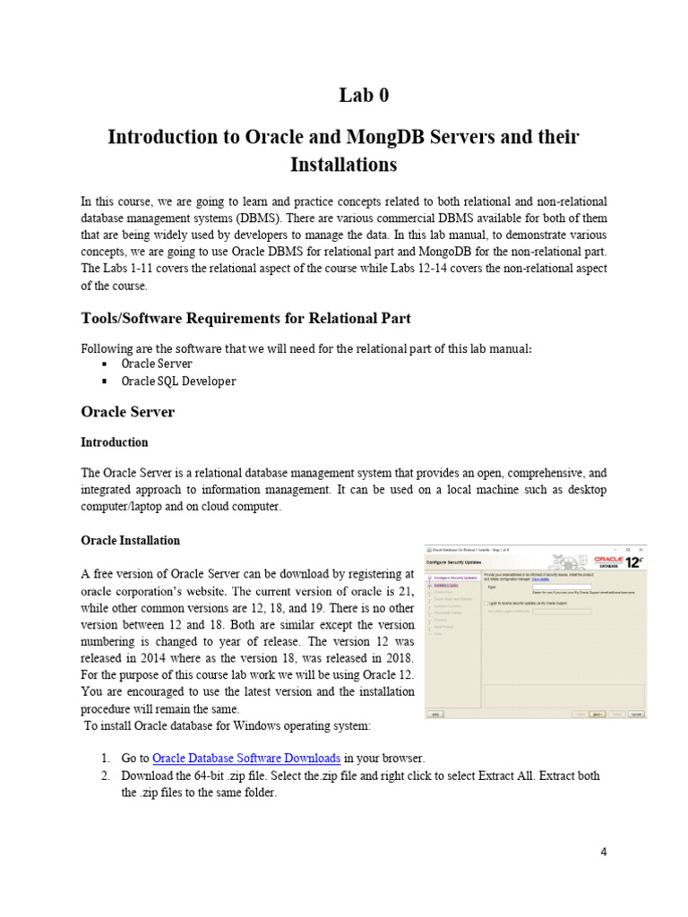 Oracle and MongoDB Installation Guide | PDF | Mongo Db | Databases