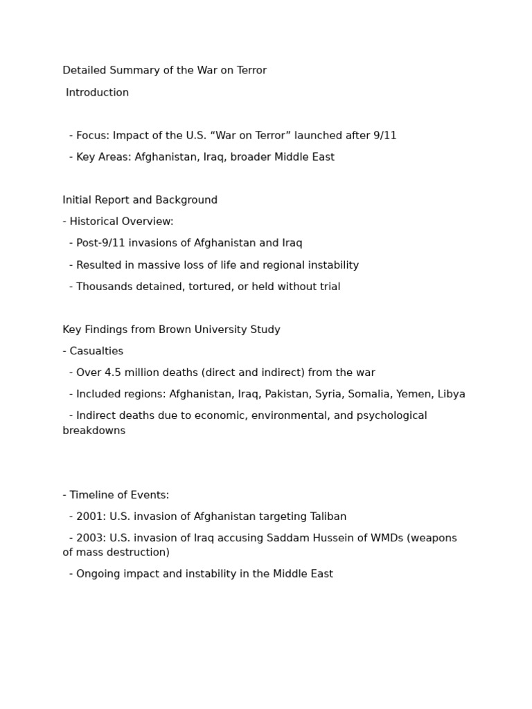 War on Terror: Costs and Consequences | PDF | War On Terror ...