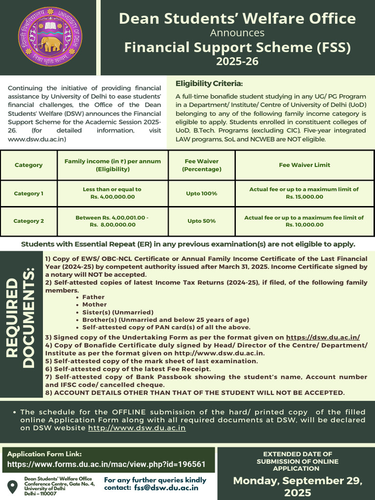 FSS 2025-26 Financial Support Details | PDF | Taxes | Government Finances