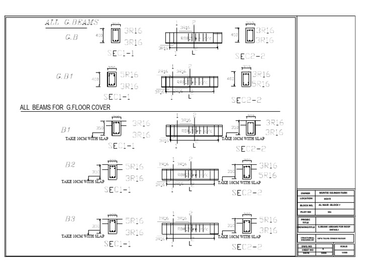Tie Beam Layout for Ground Floor | PDF