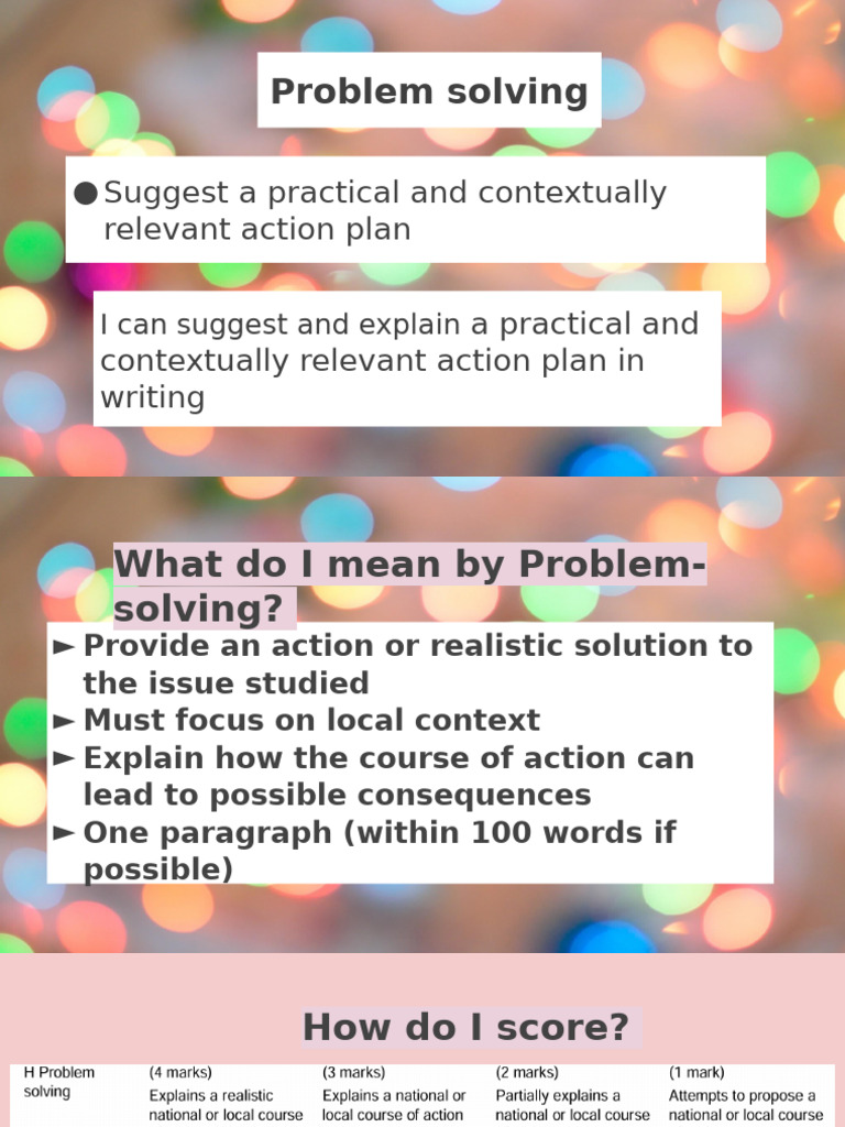 Local Problem-Solving Action Plans | PDF