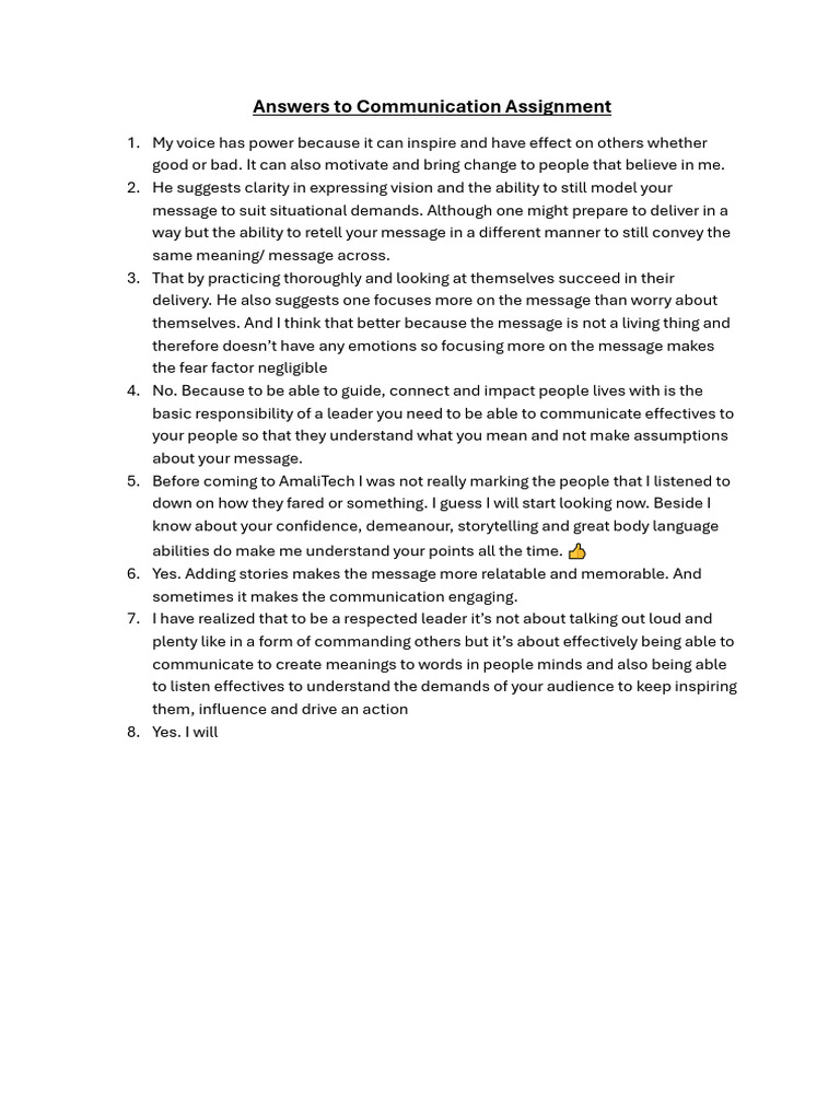 Henry-Agyemang-Duah - (Answers To Communication Assignment) | PDF