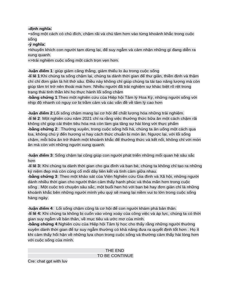 SỐNG SLOW | PDF