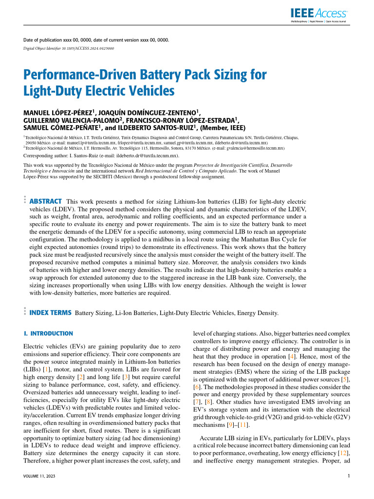 Performance-Driven Battery Pack Sizing For Light-D | PDF | Electric ...