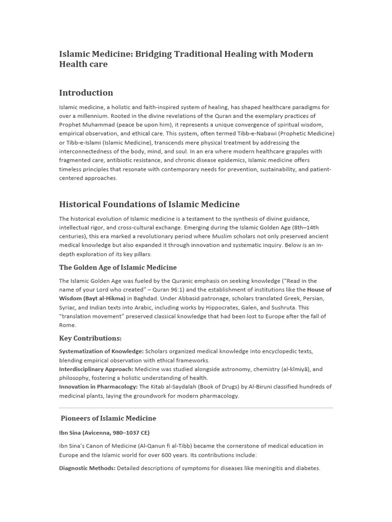 Islamic Medicine | PDF | Medicine