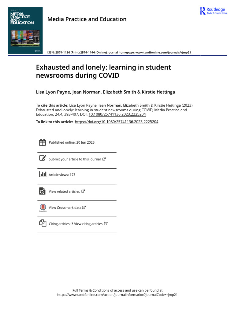 Exhausted and Lonely Learning in Student Newsrooms During COVID | PDF ...
