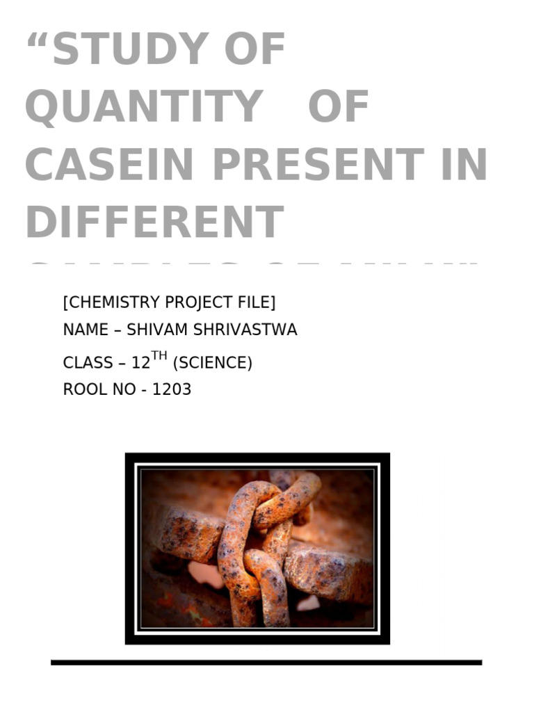 Chemistry Project File | PDF