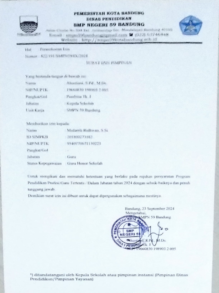 Izin Pendidikan Profesi Guru 2024 | PDF