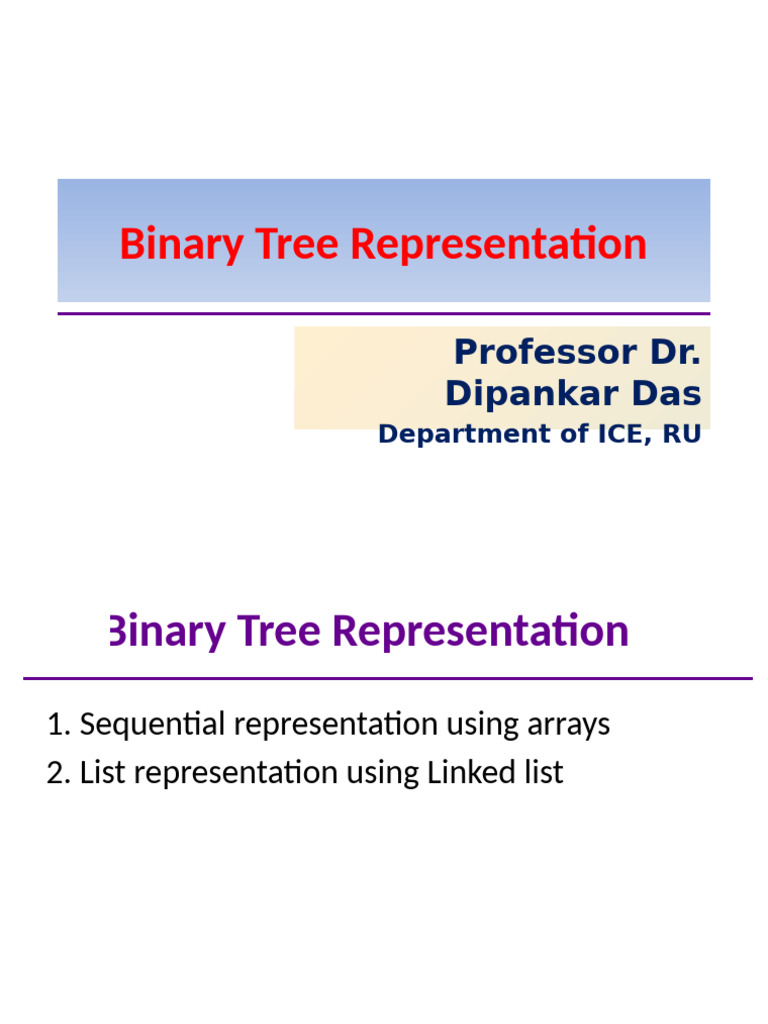 Binary Tree Representation Methods | PDF