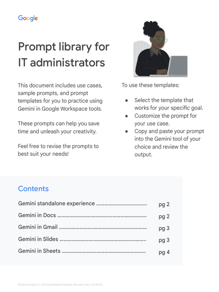 Gemini Prompt Templates for IT Admins | PDF | Computing | Software