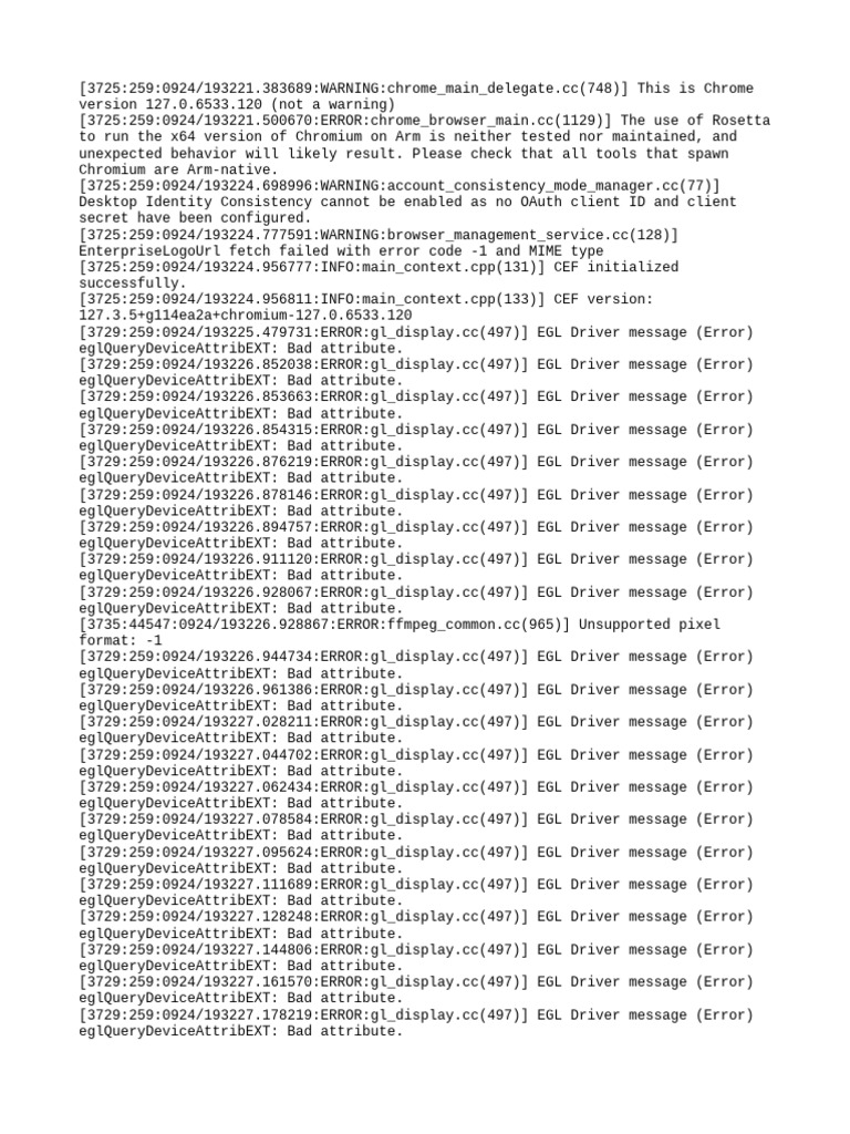 Chrome Error and Warning Log Analysis | PDF | Software | Computing