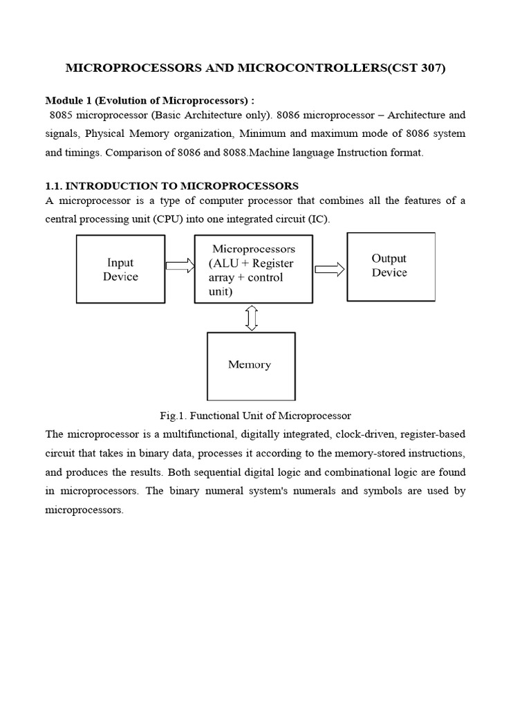 Microprocessors Overview (CST 307) | PDF | Central Processing Unit ...