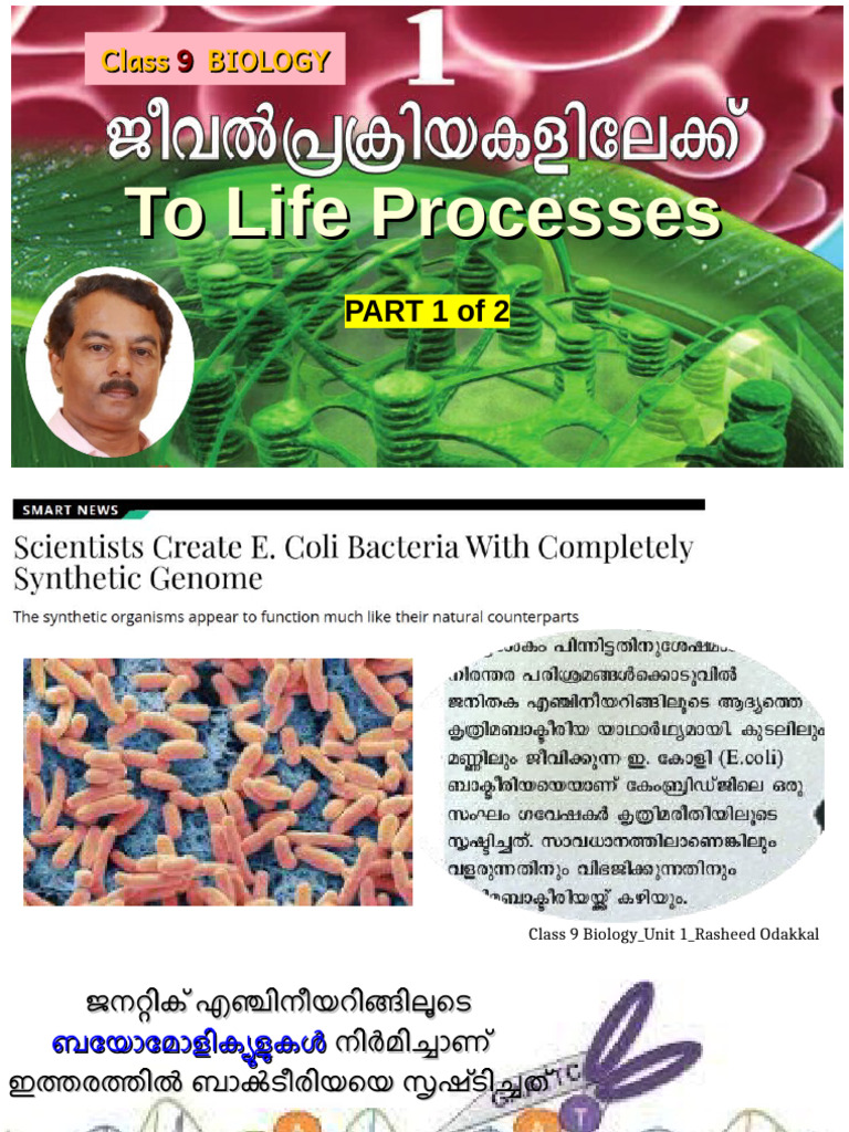 Class 9 Biology - Unit 1 - SLIDES - Part 1 of 2 - Rasheed Odakkal | PDF