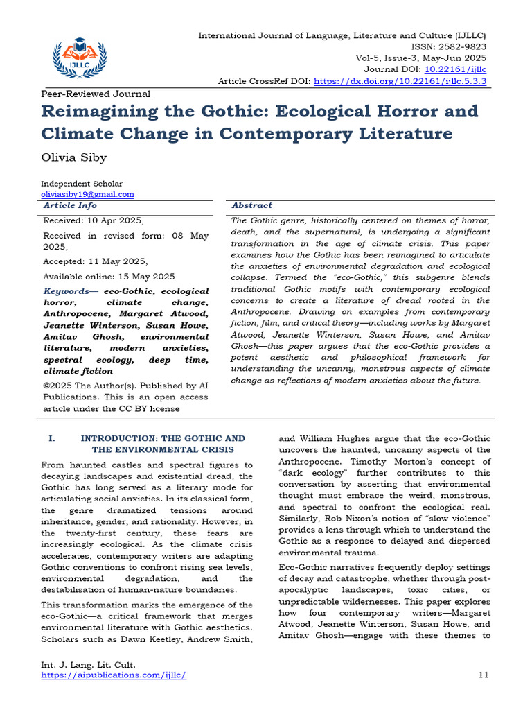 Eco-Gothic: Climate Change in Literature | PDF | Gothic Fiction | Landscape